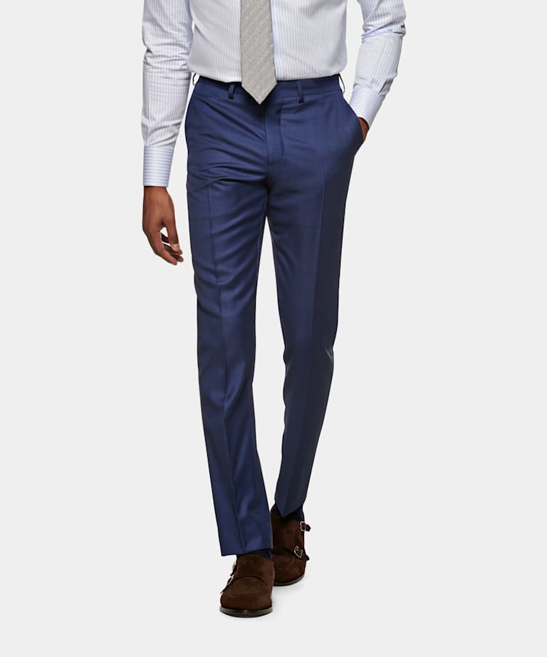 Charles Tyrwhitt Slim Fit Natural Stretch Birdseye Suit Trousers Indigo  Blue at John Lewis  Partners