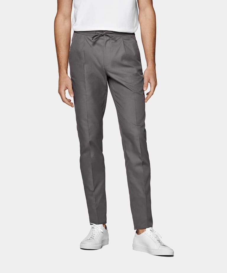 Mid Grey Drawstring Ames Trousers
