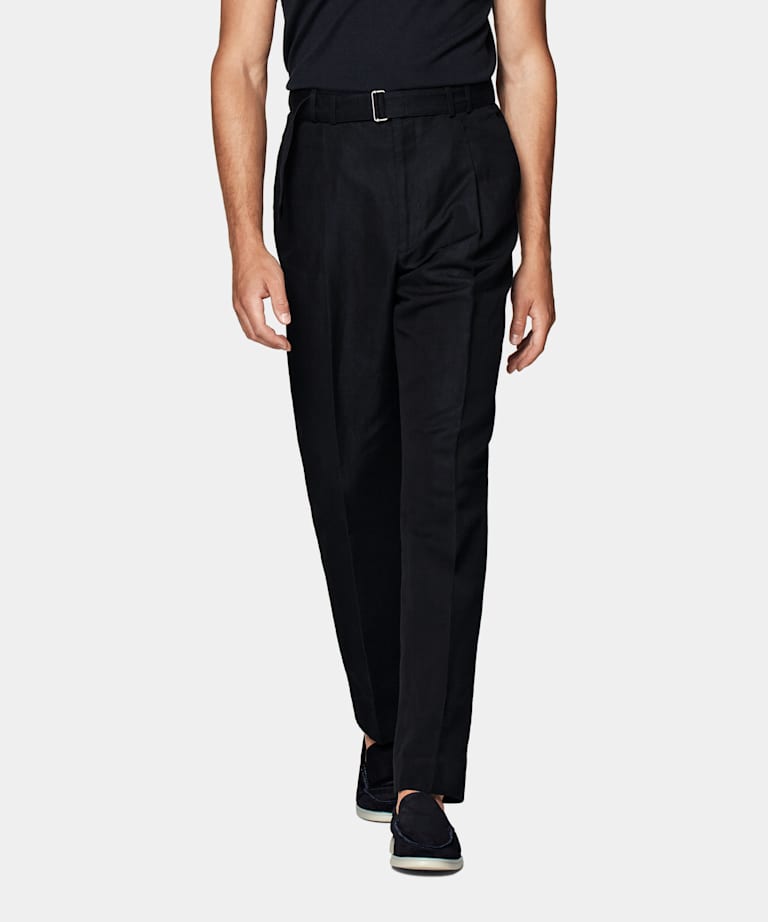 Pantalon Sortino ceinturé bleu marine