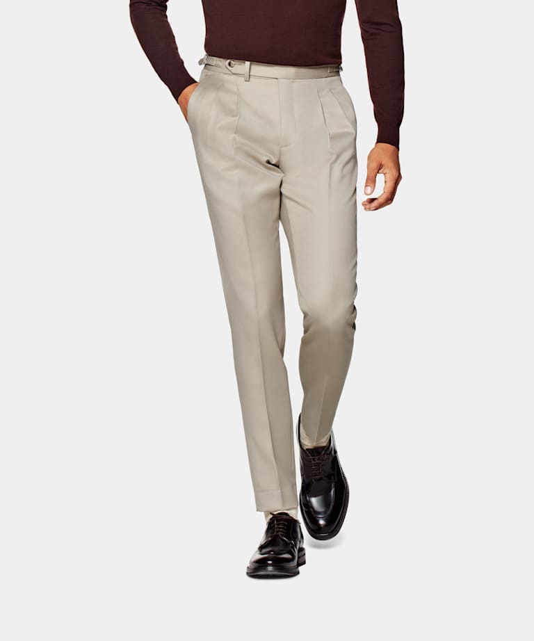 Pantalones Braddon marrón claro plisados