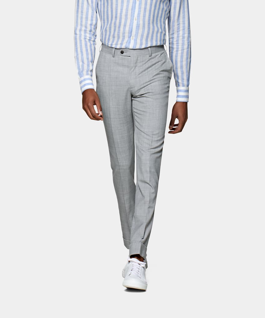 Ferrecci Men's Halo Slim Modern Fit Grey Flat-Front Dress Pants – FHYINC