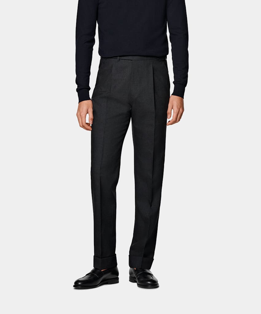  Dark Grey Slim Leg Tapered Pants
