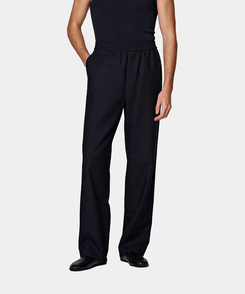 SUITSUPPLY All season Lana no stiro - Rogna, Italia Pantaloni navy wide leg straight