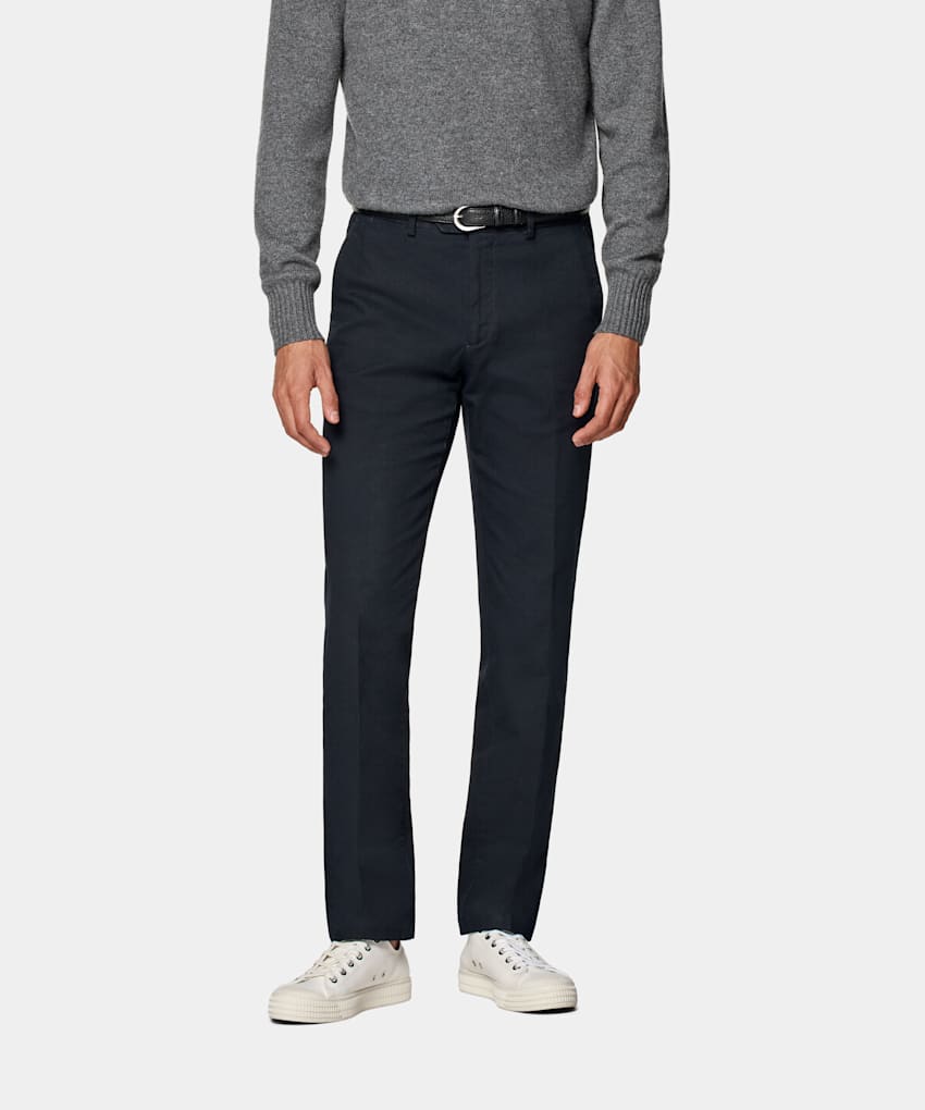 SUITSUPPLY All season Cotone stretch - Cervotessile, Italia Pantaloni chino navy slim leg straight