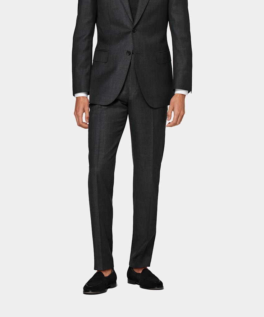 SUITSUPPLY Pure S110's Wool by Vitale Barberis Canonico, Italy Dark Grey Brescia Suit Trousers