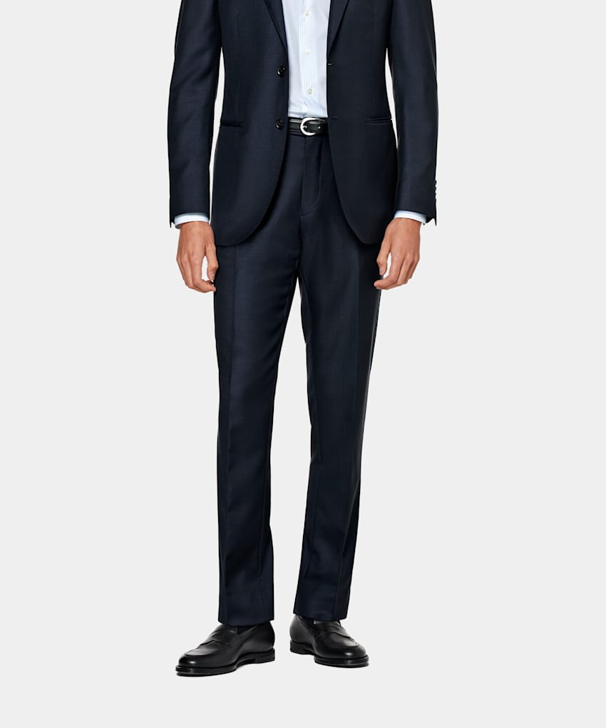 SUITSUPPLY Pure S110's Wool by Vitale Barberis Canonico, Italy Navy Slim Leg Straight Brescia Suit Trousers