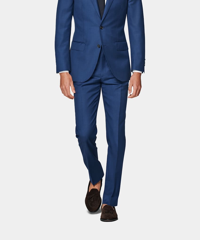 SUITSUPPLY Pure S110's Wool by Vitale Barberis Canonico, Italy Mid Blue Brescia Suit Trousers