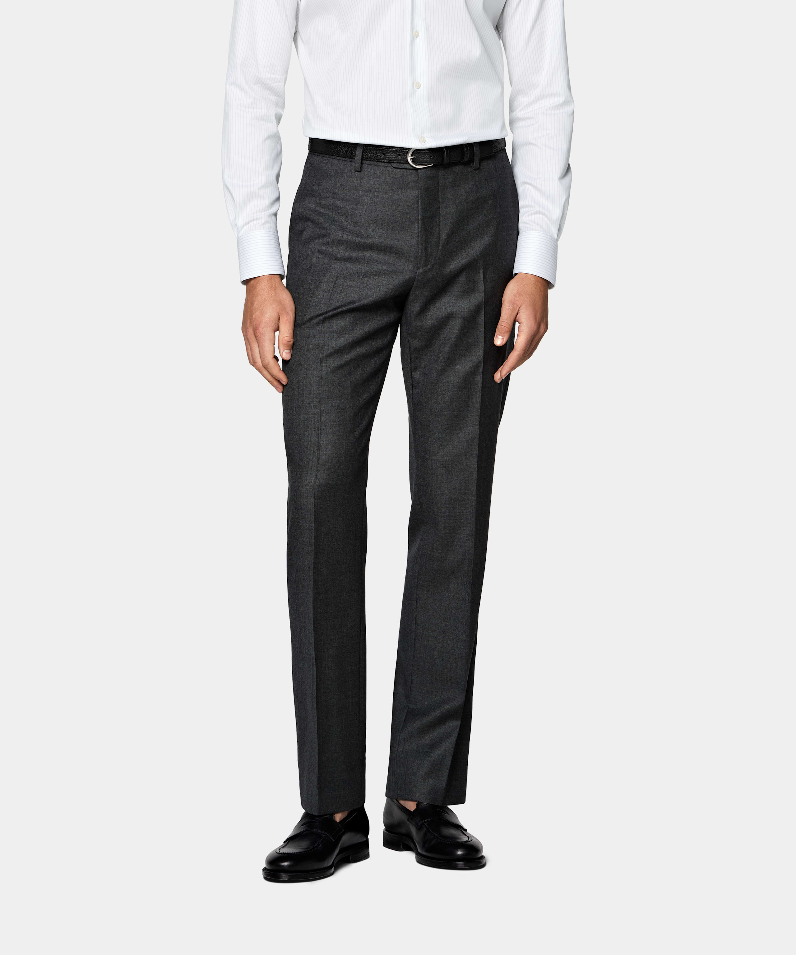 SUITSUPPLY All season Pure laine S110 par Vitale Barberis Canonico, Italie Pantalon de costume Straight Leg gris foncé