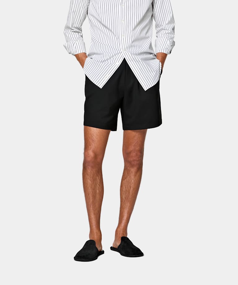 Black Straight Leg Shorts