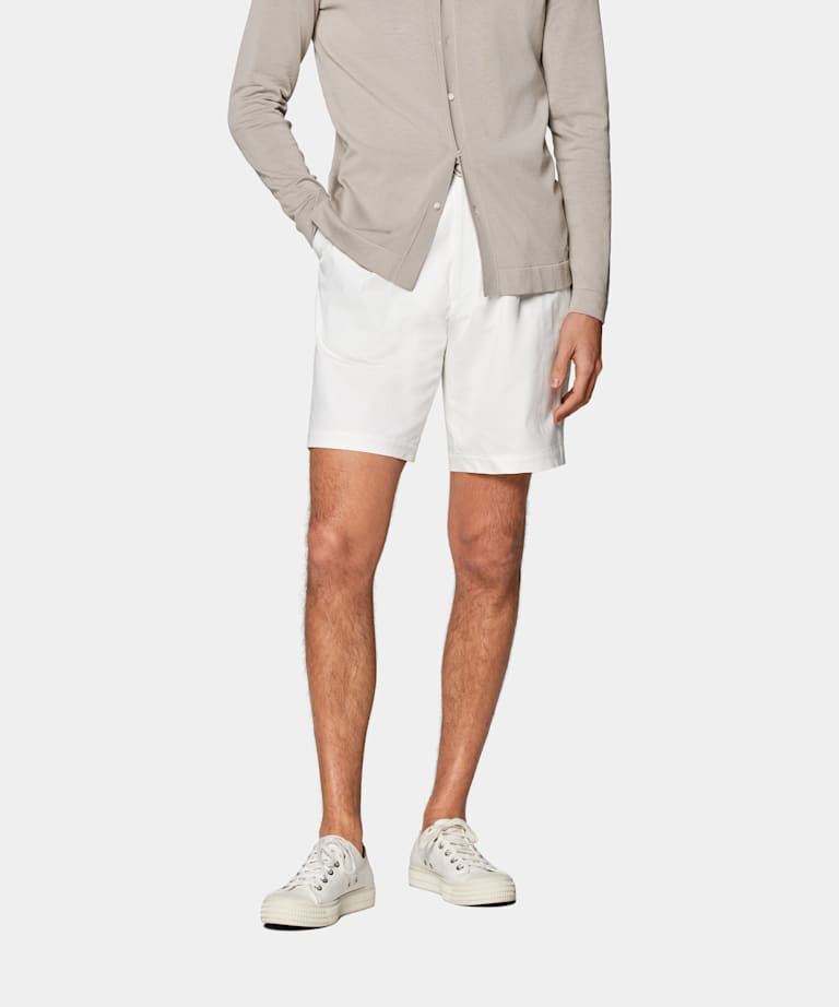 Pantalones cortos Firenze color crudo plisados