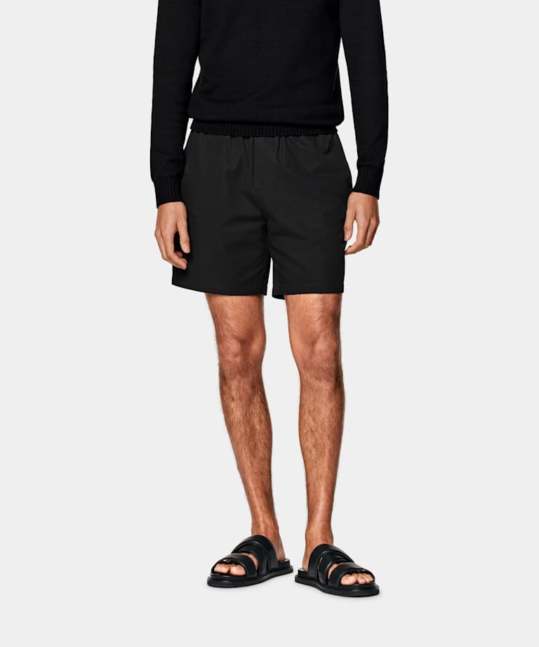 Black Straight Leg Shorts