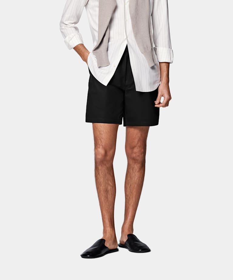 Black Straight Leg Shorts
