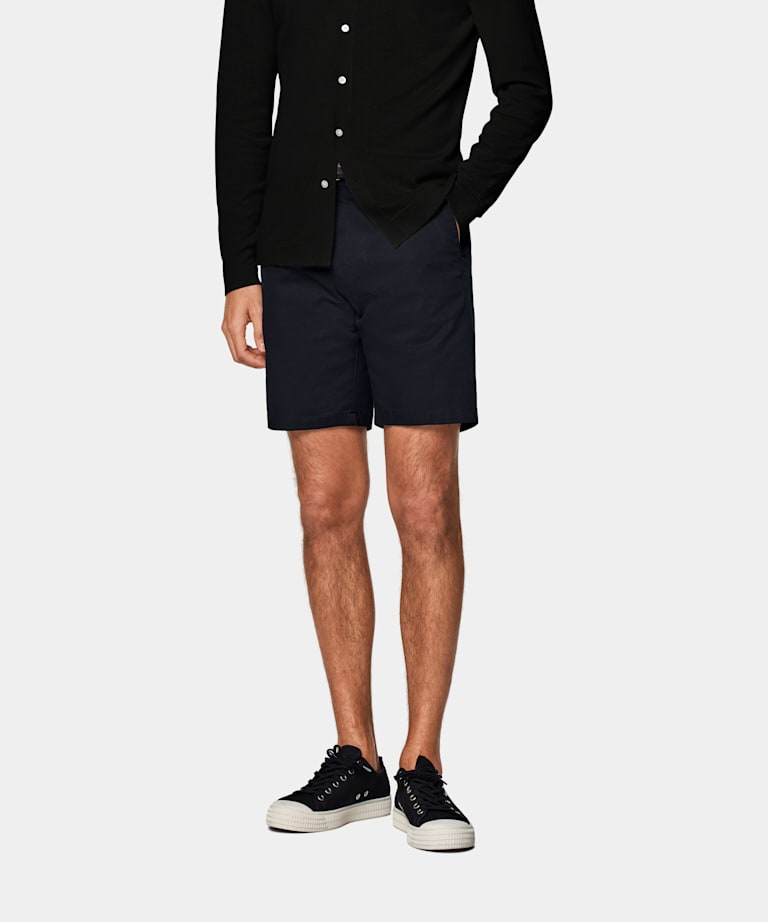 Navy Slim Leg Shorts