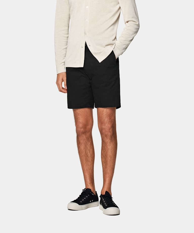Black Slim Leg Shorts