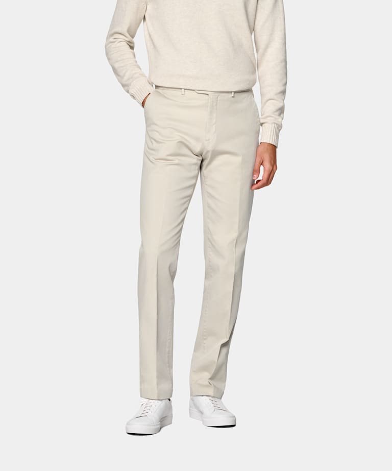 Sand Slim Leg Straight Chinos