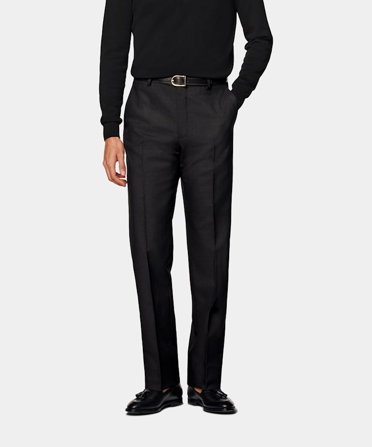 Black Straight Leg Suit Trousers