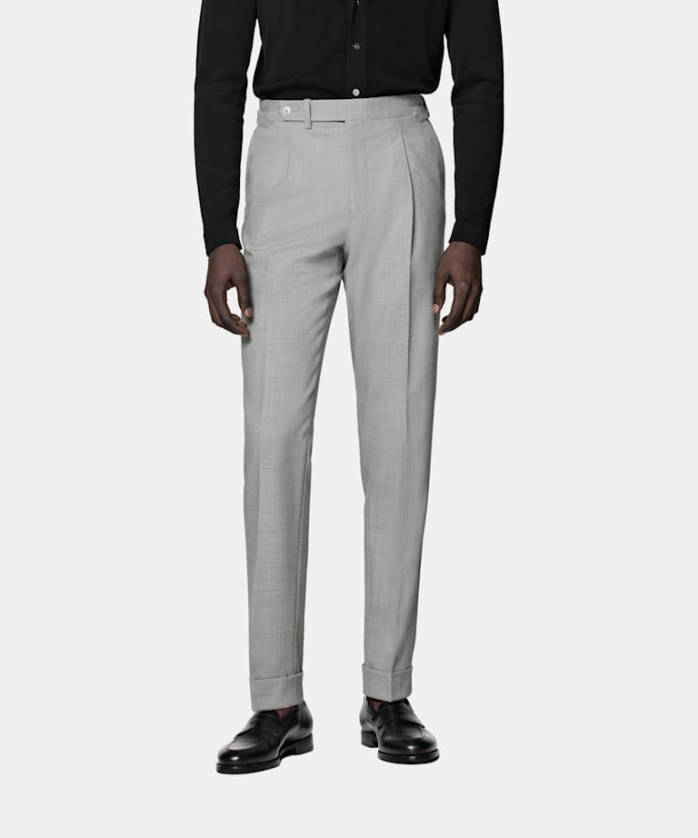Pantaloni Vigo grigio chiaro con pince