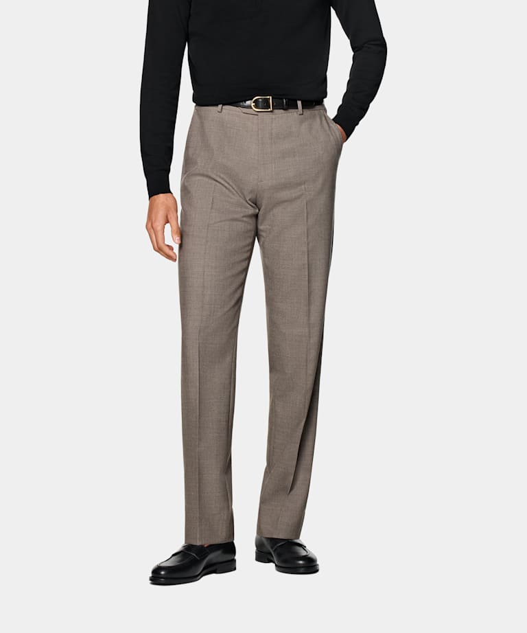 Taupe Straight Leg Pants