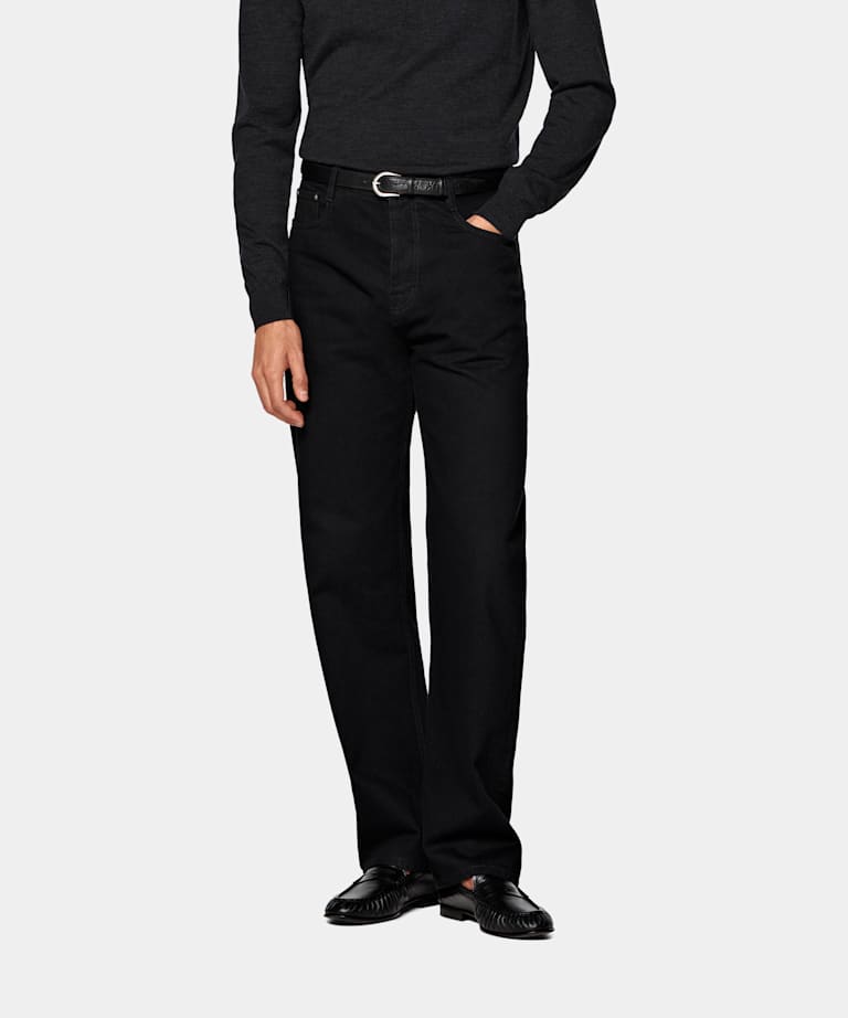 Black Straight Leg Jeans