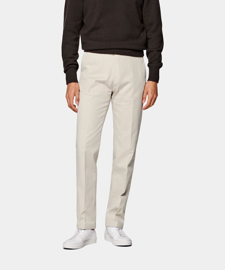 Sand Slim Leg Straight Chinos