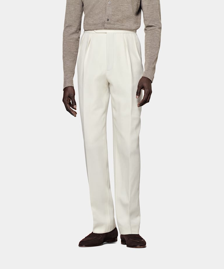  Off-White Pleated Mira Pants
