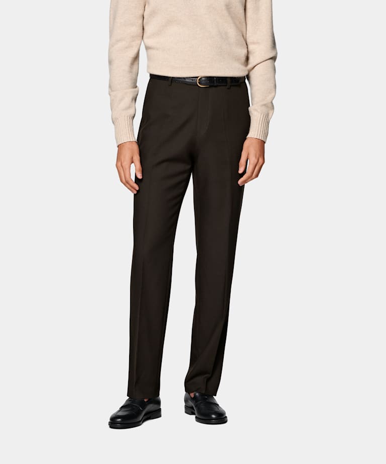 Dark Brown Straight Leg Pants