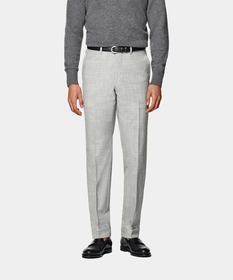 Pantalon Slim Leg Tapered gris clair