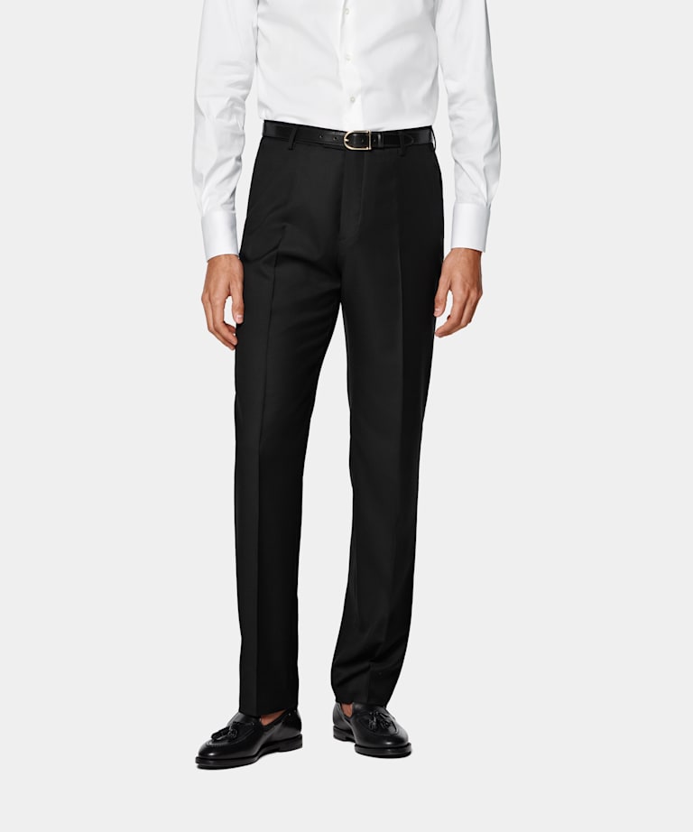 Black Perennial Straight Leg Suit Trousers