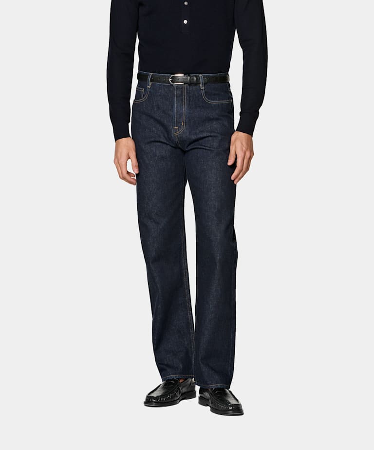 Navy Straight Leg Jeans
