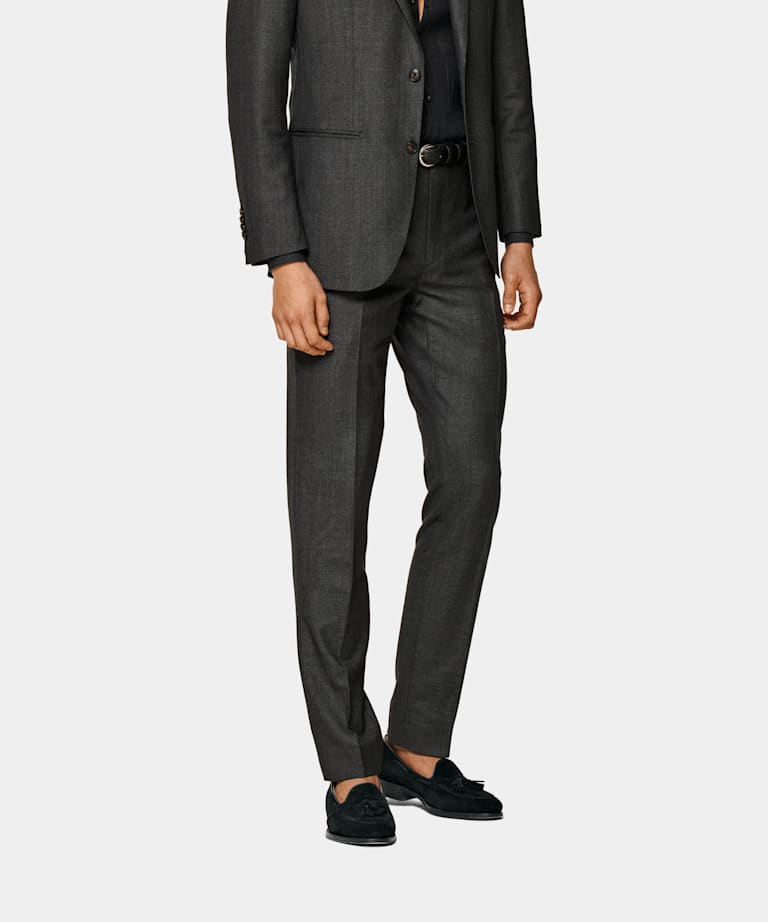 Slim Fit Tuxedo Suit Trousers | boohoo