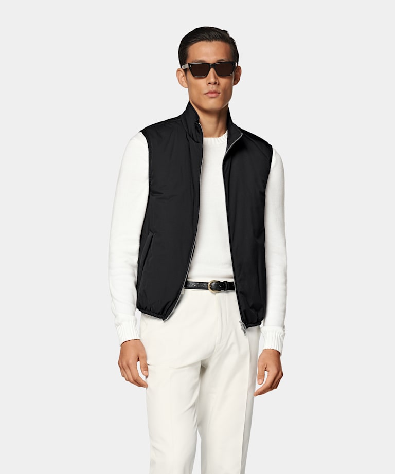 Black Light Padded Zip Vest