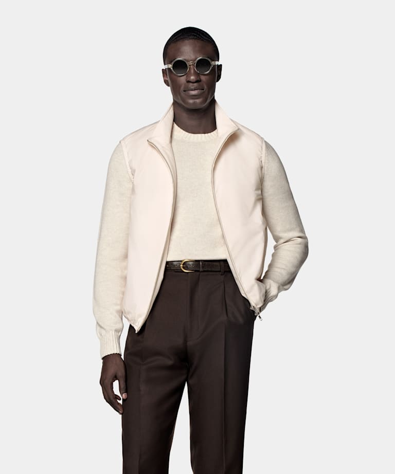 Off-White Light Padded Zip Vest