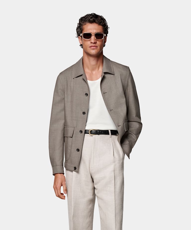 Taupe Bomber Jacket