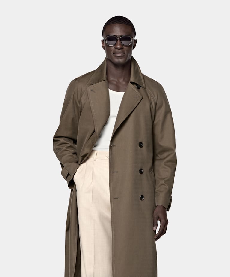 Gabardina verde medio