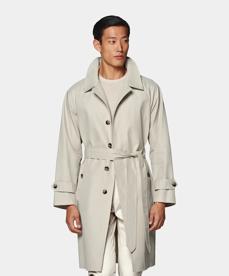 Sand Belted Trench Coat