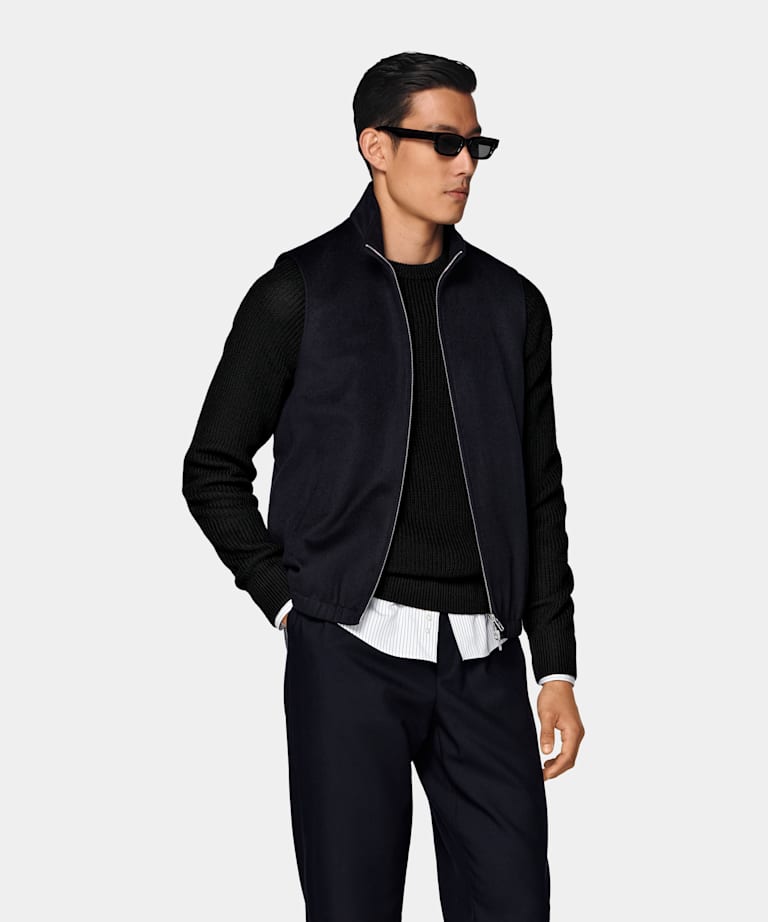 Navy Zip Vest