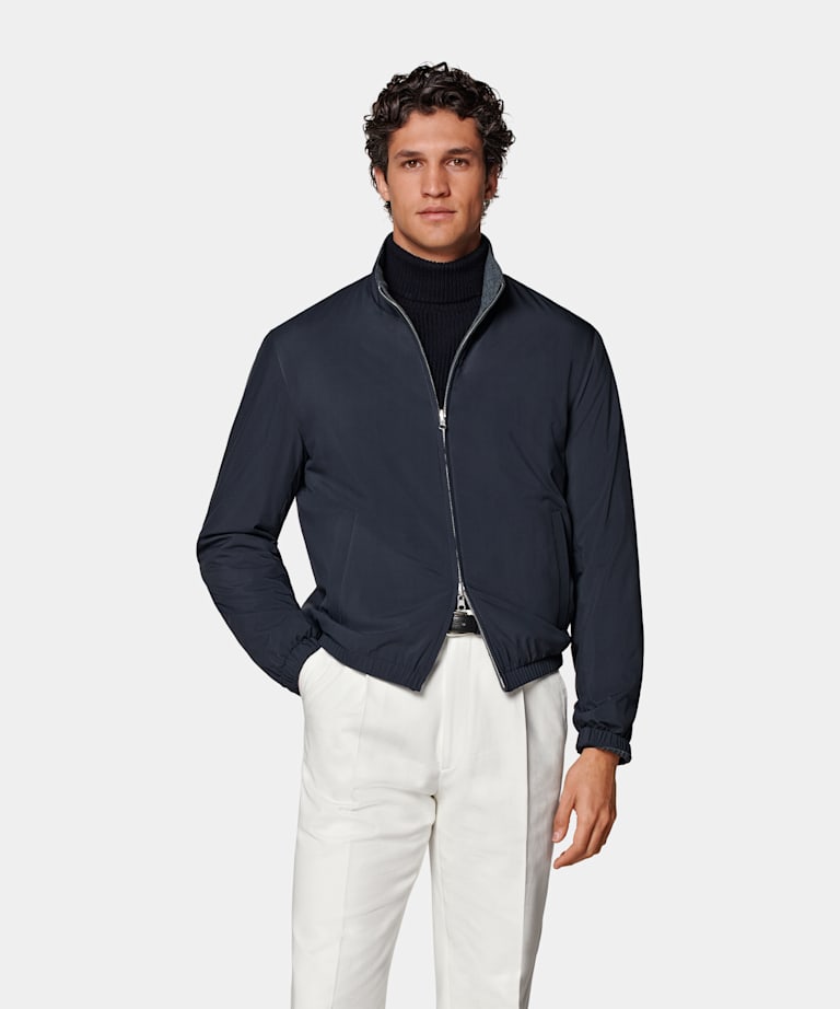 Bomber réversible bleu marine