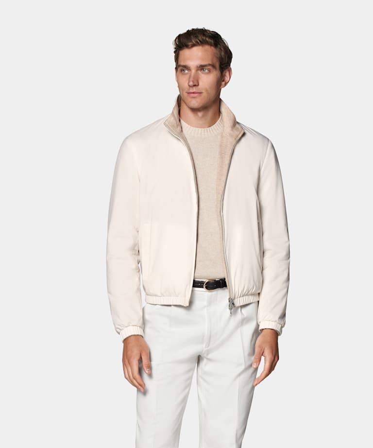 Bomber réversible blanc cassé