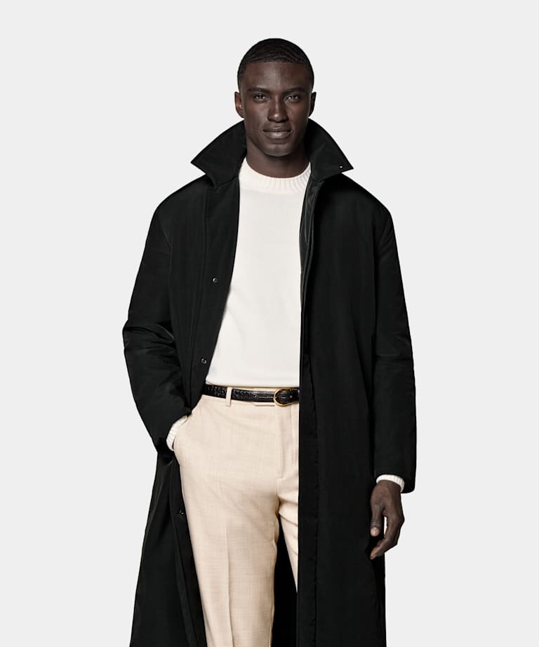 Manteau long rembourré noir