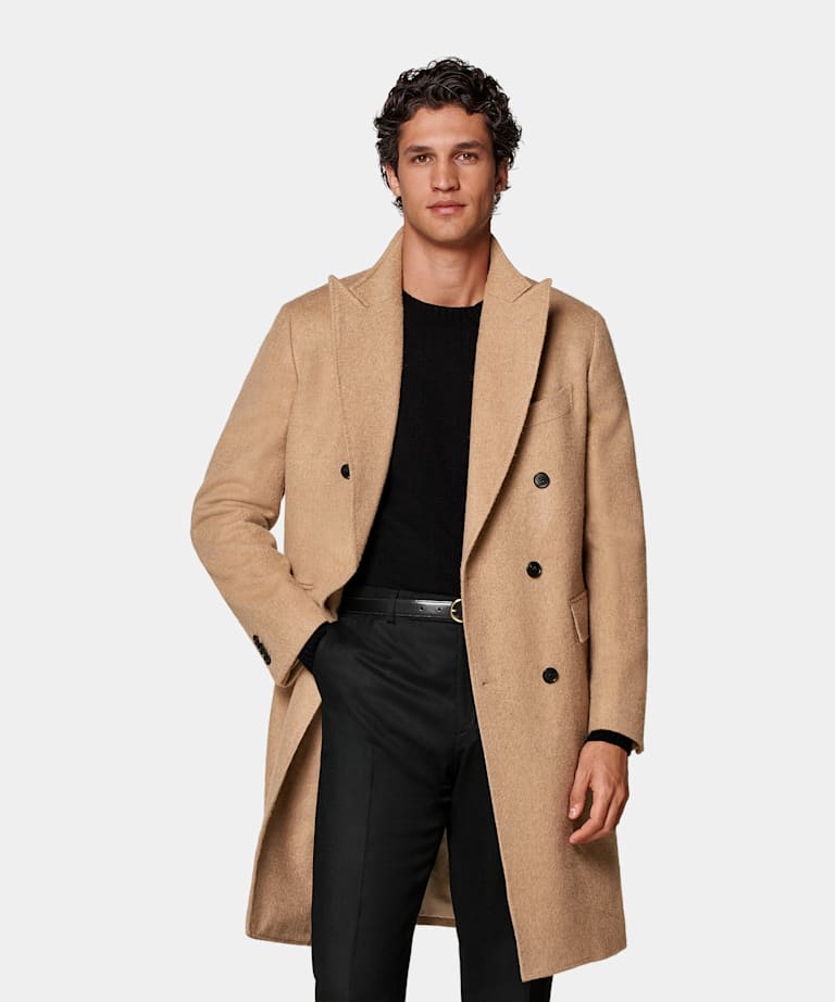 Mid Brown Belted Overcoat