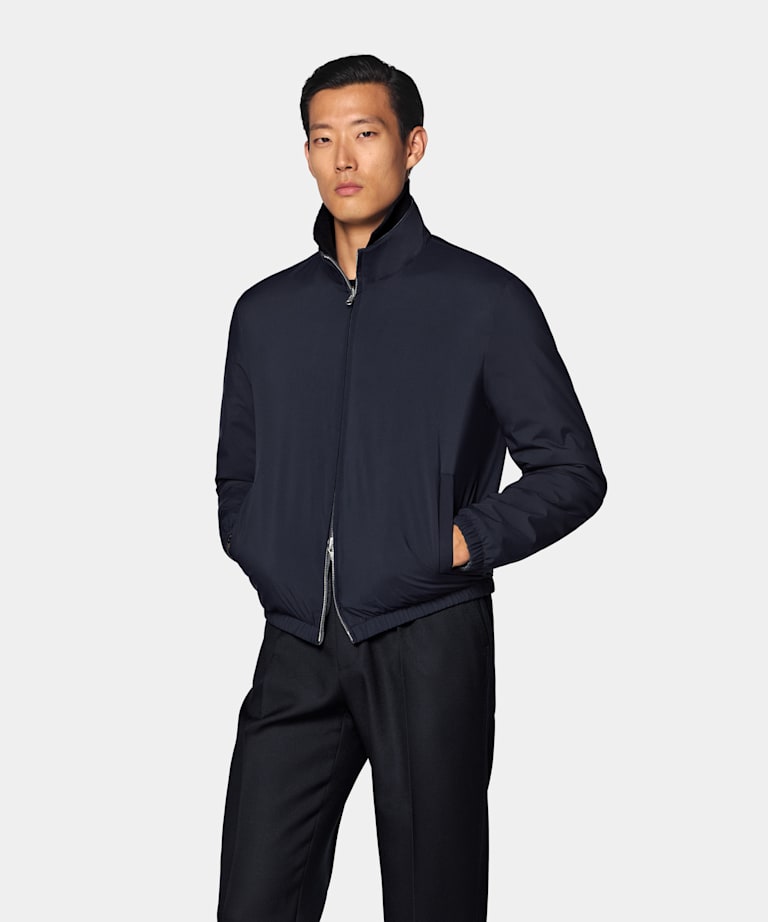 Navy Reversible Bomber Jacket