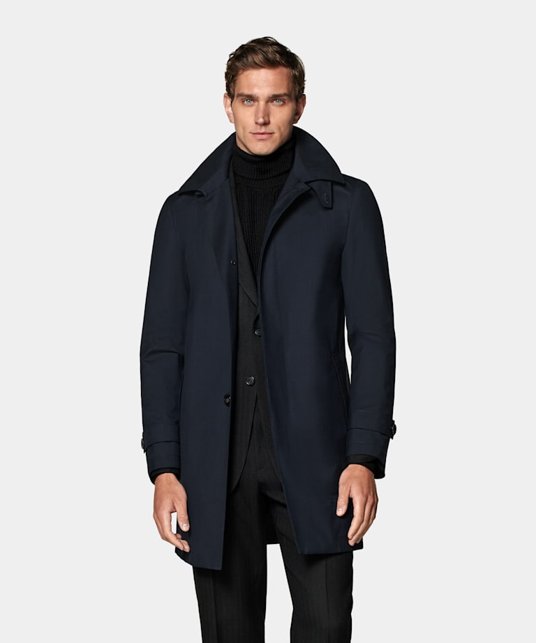 Manteau imperméable bleu marine