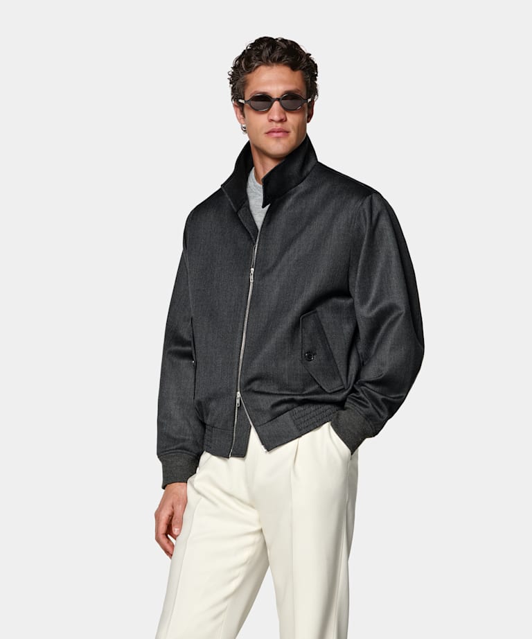 Dark Grey Bomber Jacket