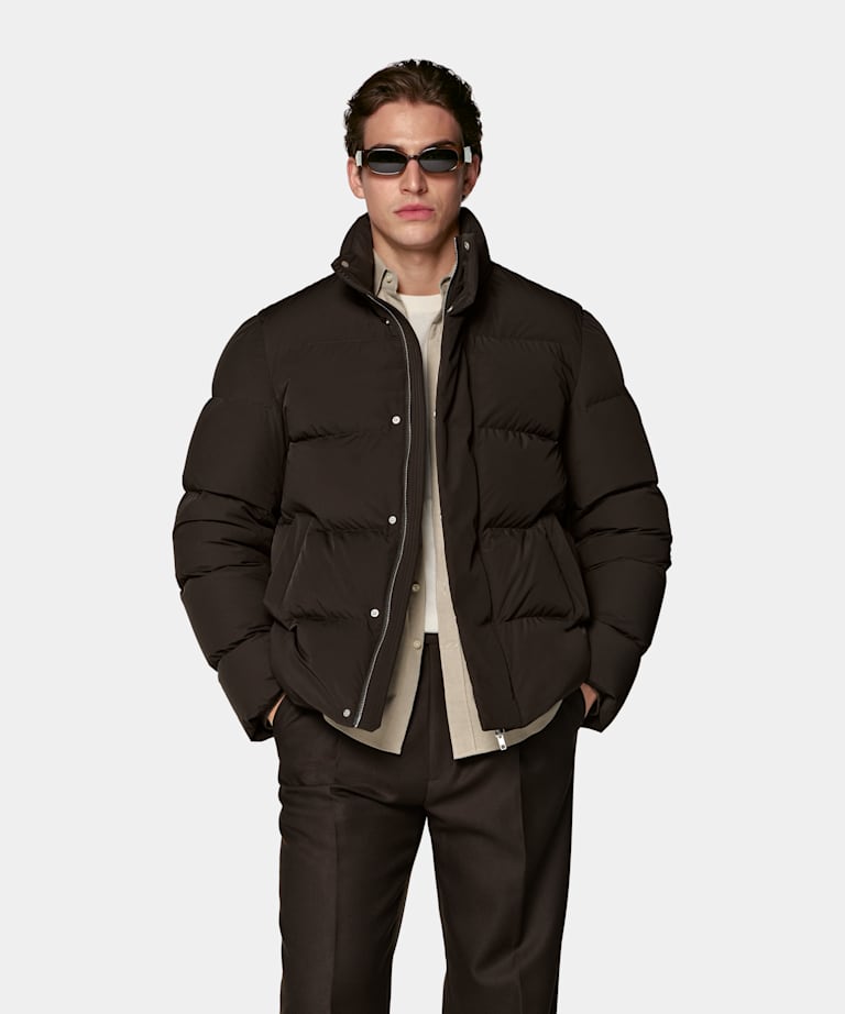 Dark Brown Puffer Jacket