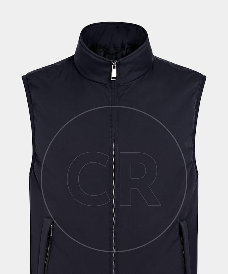 SUITSUPPLY Tessuto tecnico impermeabile - Olmetex, Italia Smanicato navy reversibile leggermente imbottito con zip