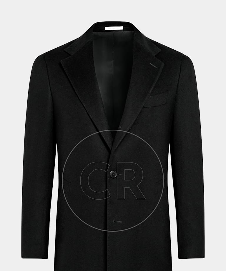 SUITSUPPLY Pure Cashmere by Colombo, Italy Black Overcoat