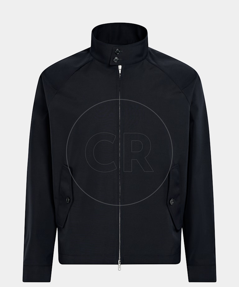 SUITSUPPLY Poliammide Lana Seta - Lanificio Ermenegildo Zegna, Italia Bomber blu navy raglan