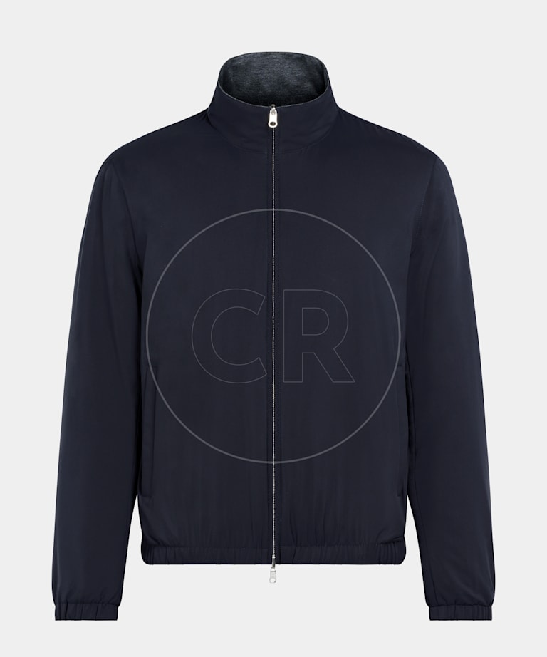 SUITSUPPLY Technical Fabric by Olmetex, Italy Navy Reversible Bomber Jacket