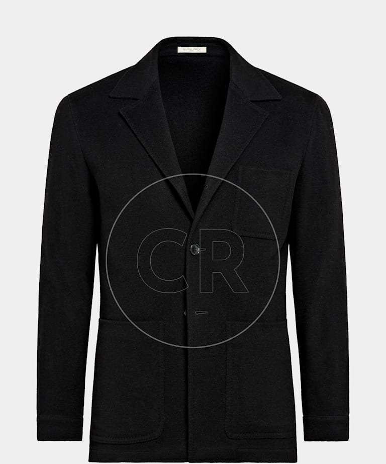 SUITSUPPLY Pure Wool Black Overcoat