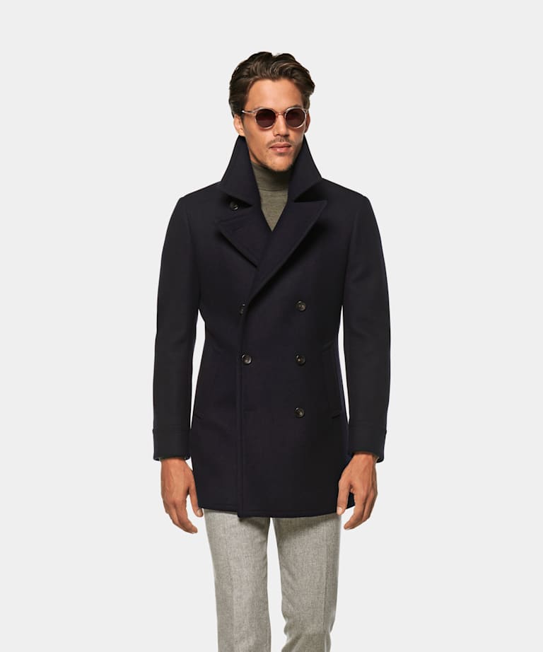 SUITSUPPLY Pure Wool Navy Peacoat